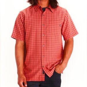 Marmot Eldridge Short Sleeve Plaid Performance Shirt Men’s XL Casual Button Down